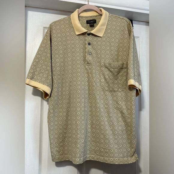 Van Heusen Short Sleeved Collared Shirt , Yellow with designs - Picture 1 of 6